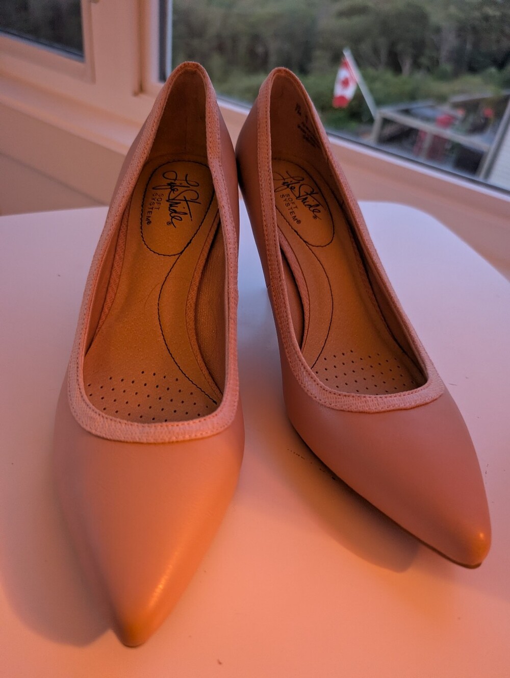 Life Stride Women's Pink Pointed-Toe Pumps